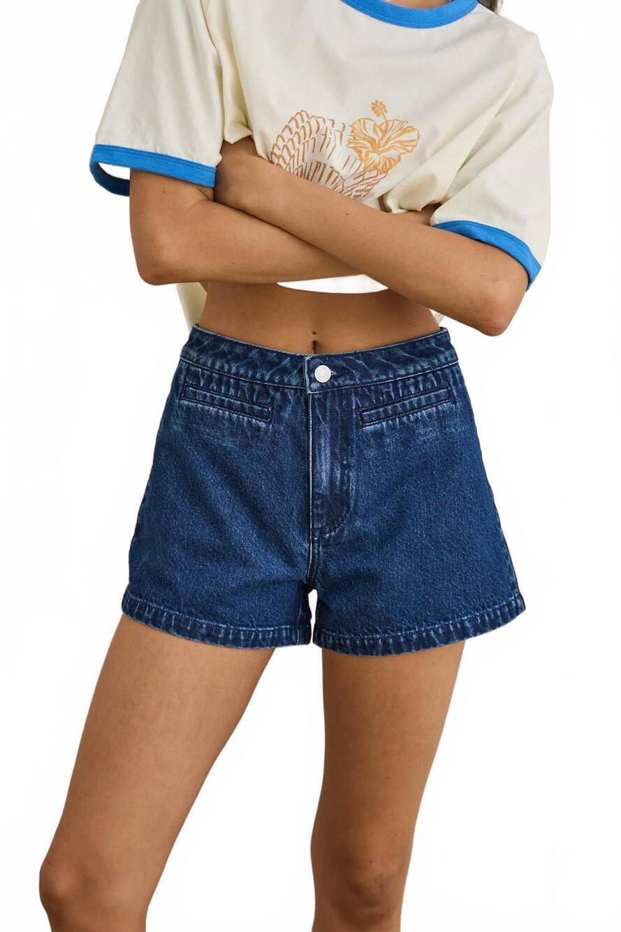 NEW RHYTHM. micro shorts in dark denim